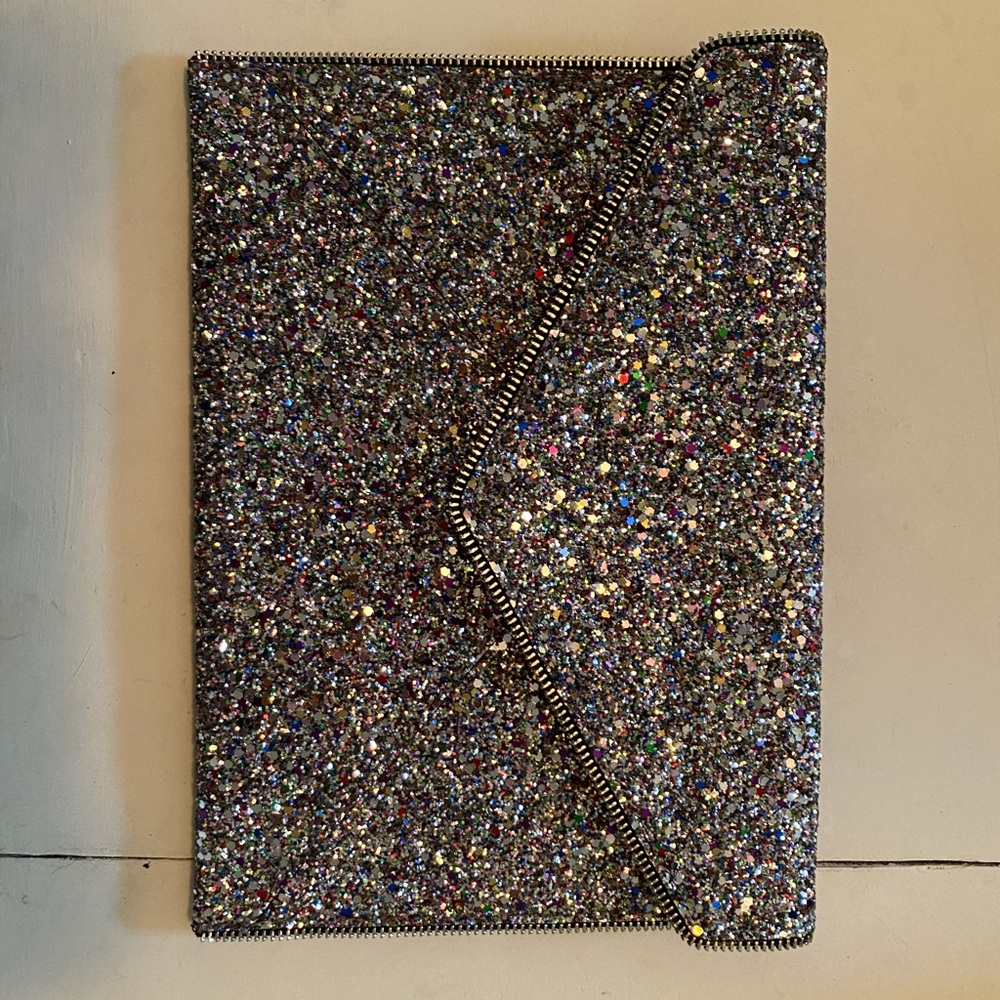 Glitter Leo Clutch Rebecca Minkoff - silver
